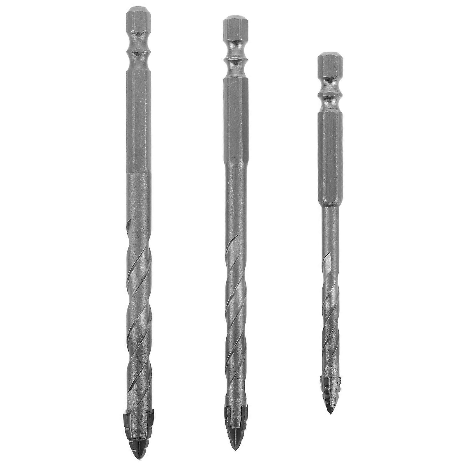 3pcs Tungsten Steel Drill Bit Set for Tile Concrete Sharp Bits Quick Cement Drilling