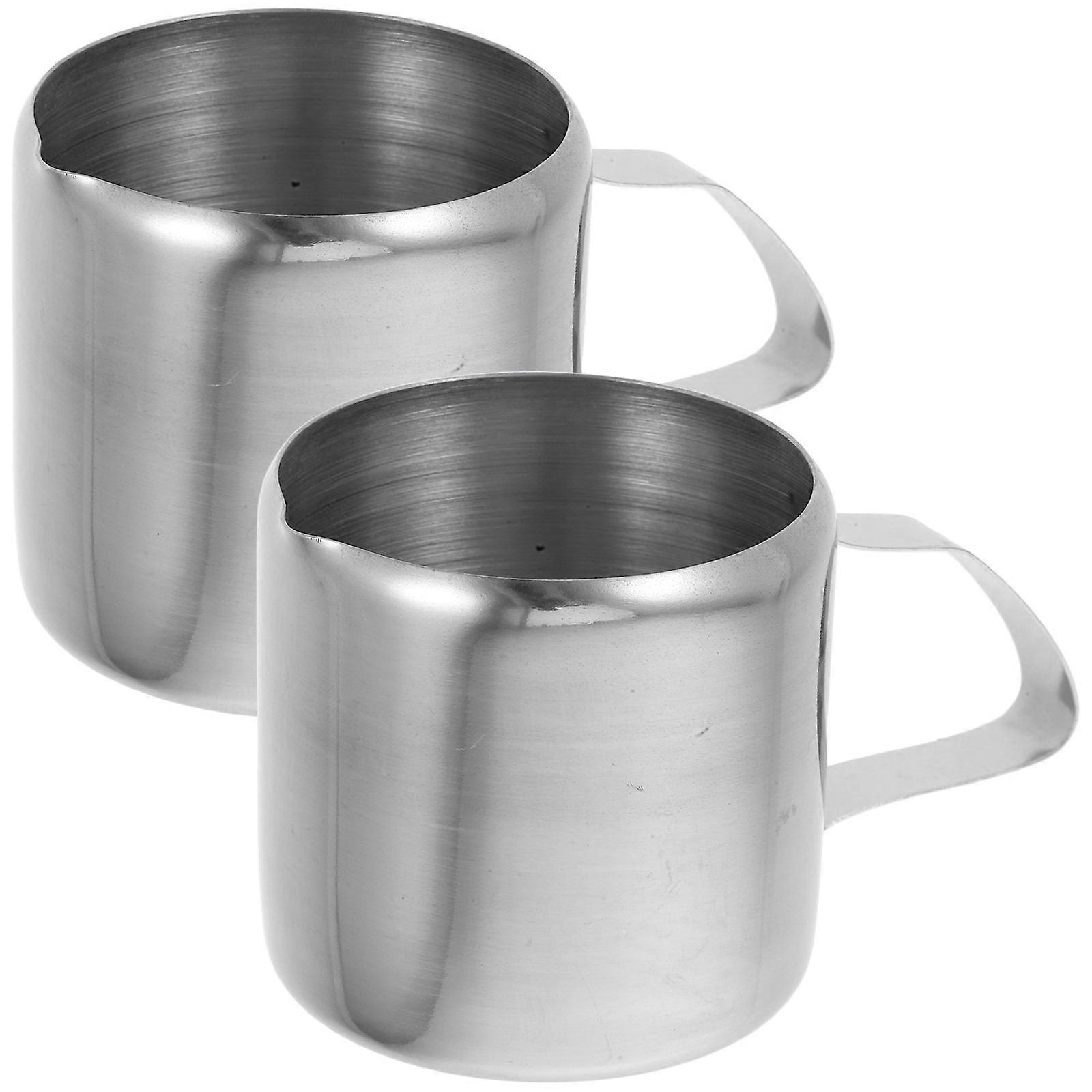 Stainless Steel Milk Frothing Pitcher Jug for Espresso, Latte Art & Precision Pouring – Easy to Clean, 2pcs Set for Home, Office & Coffee Shop Use