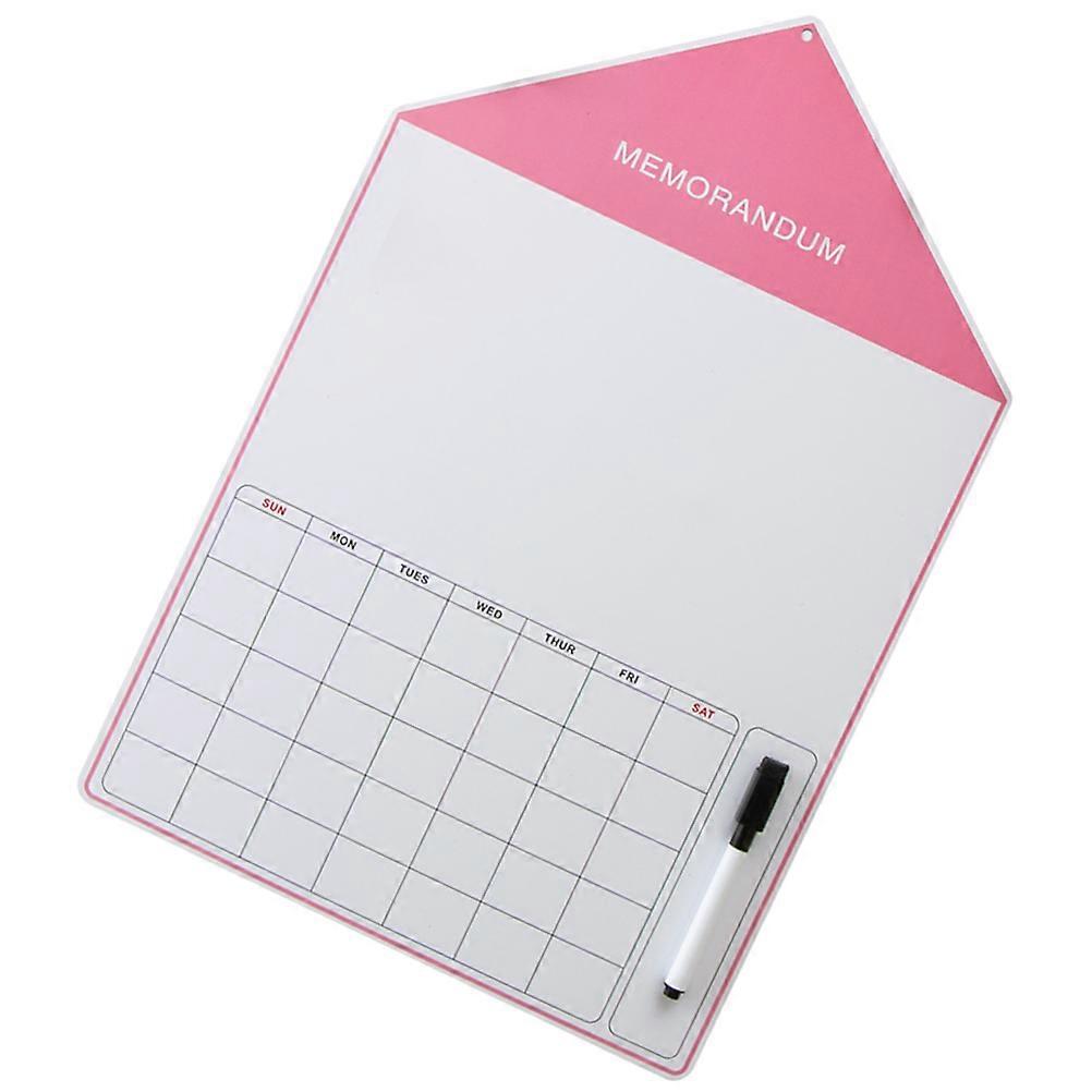 Magnetic Notice Board House Pattern Message Board Cafe Decoration Pink 45*30*0.1cm Note-taking 1Pack