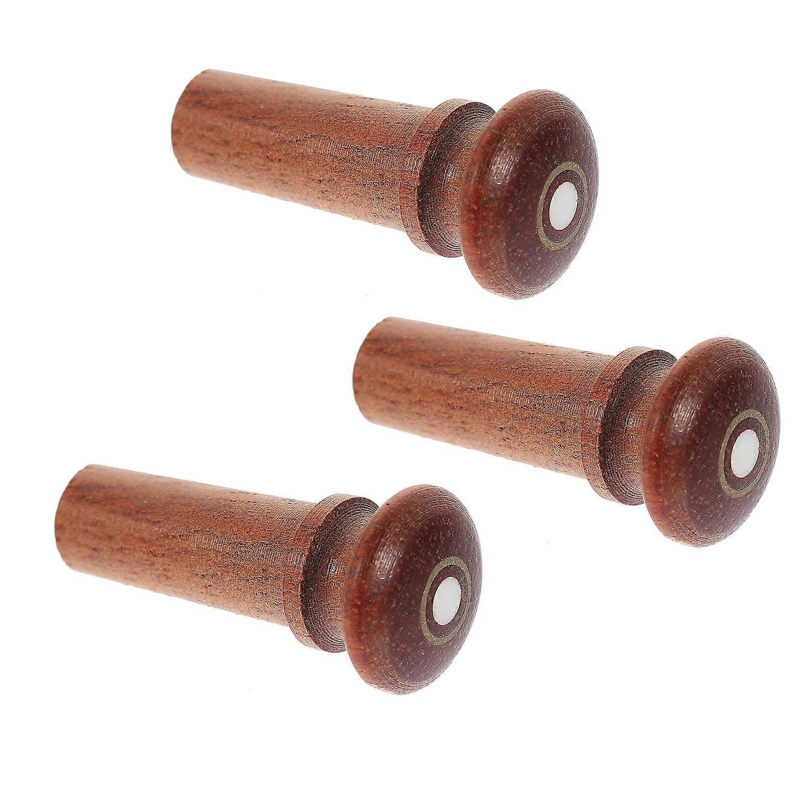 3pcs Jujube Wood Violin Tail Endpin Replacement Lightweight Tailpiece Pegs Elegant Design Practical Repair Accessory