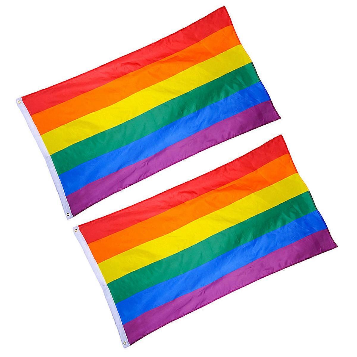 Fabric Bunting Banner Flag 2Pcs Multi-Colored Event Decoration For Banner Pendant 90x150cm