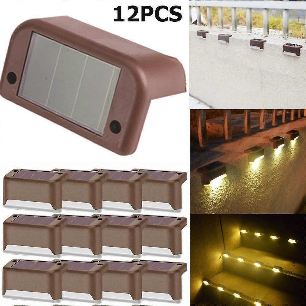 12PCS/Pack Solar Deck Lights Waterproof LED Solar Lamp for Outdoor Pathway Yard