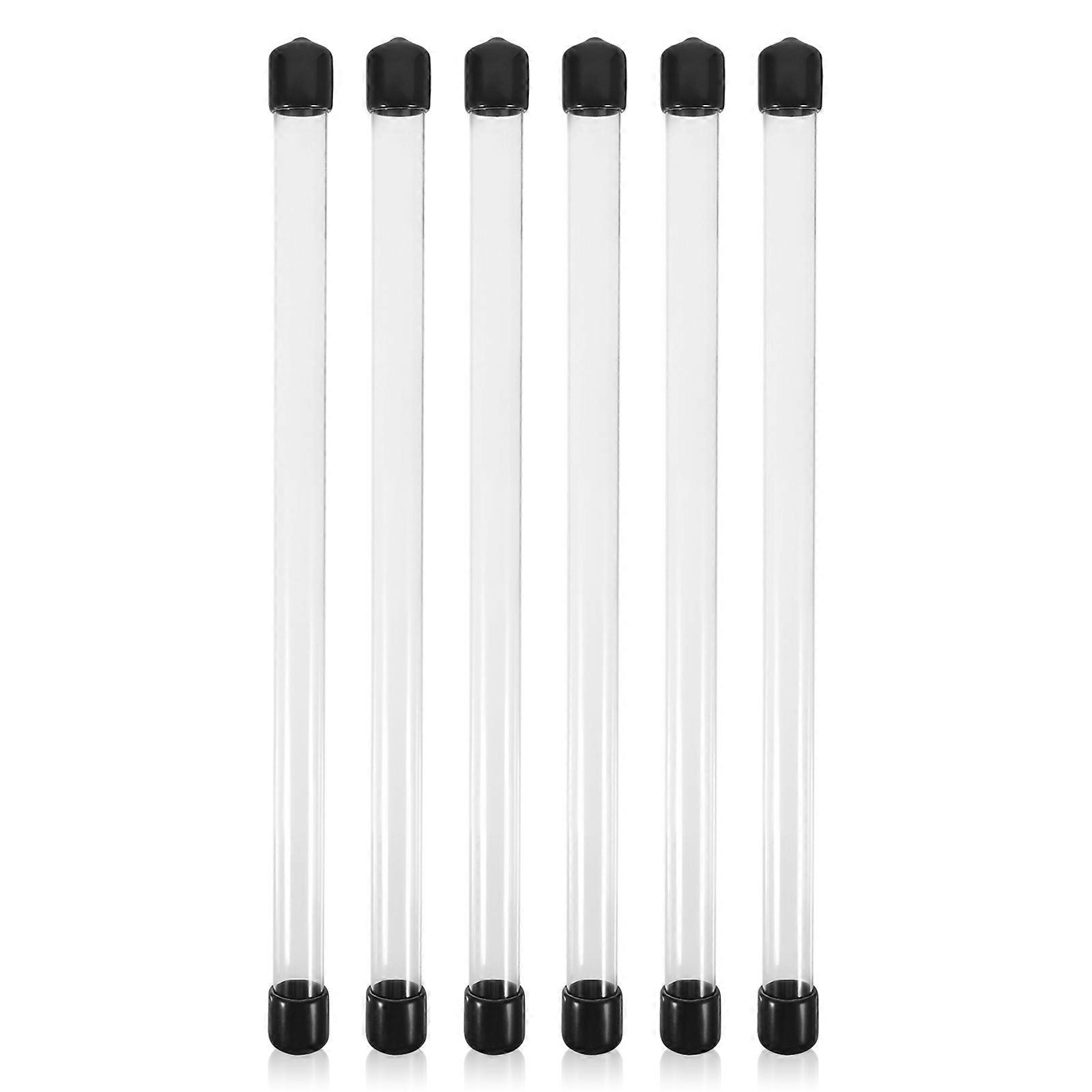 6 pcs Clear Round Plastic Storage Tubes with Lids Portable Containers