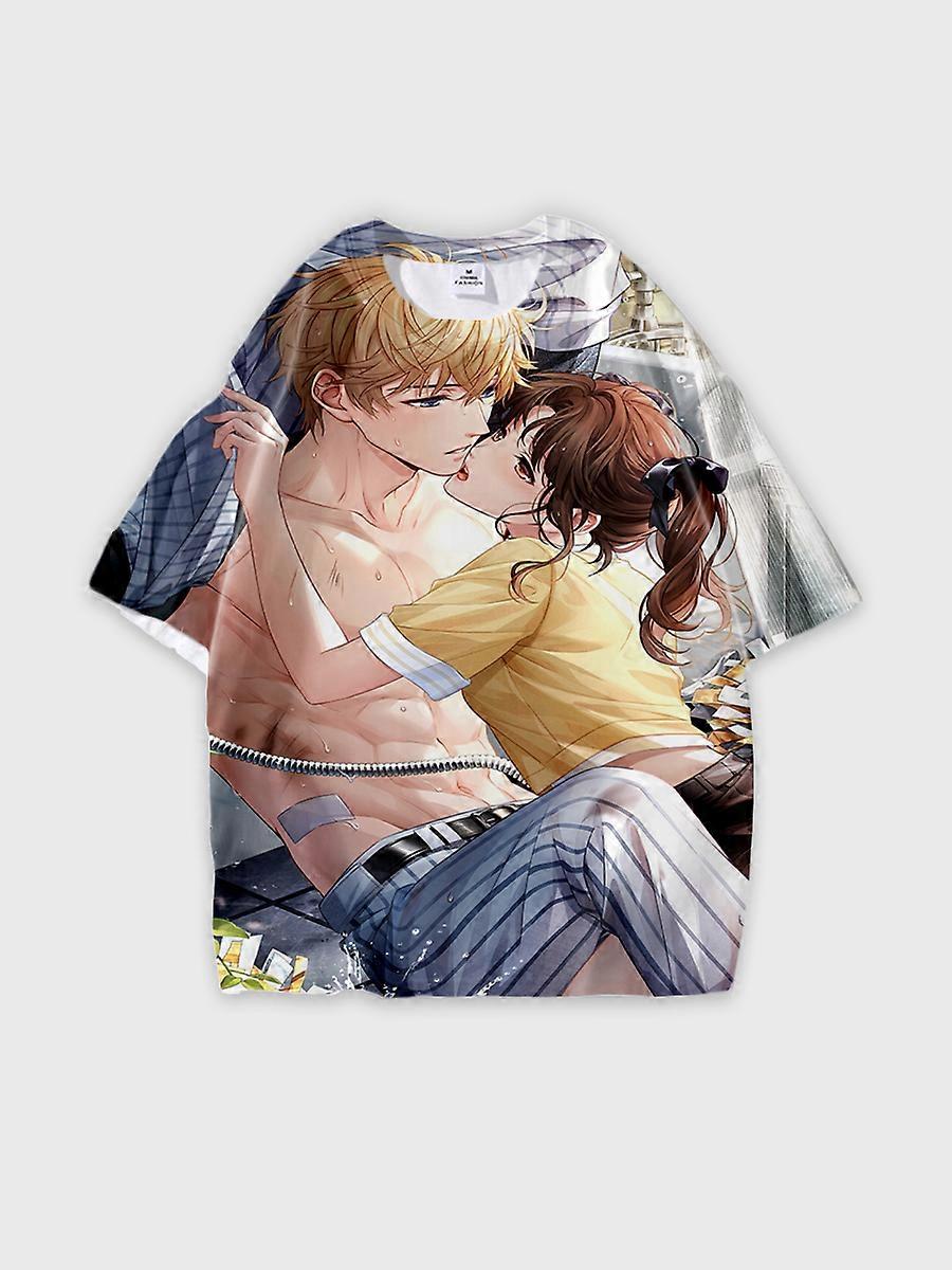 T-shirt round neck Role Pattern loose short sleeve E2368