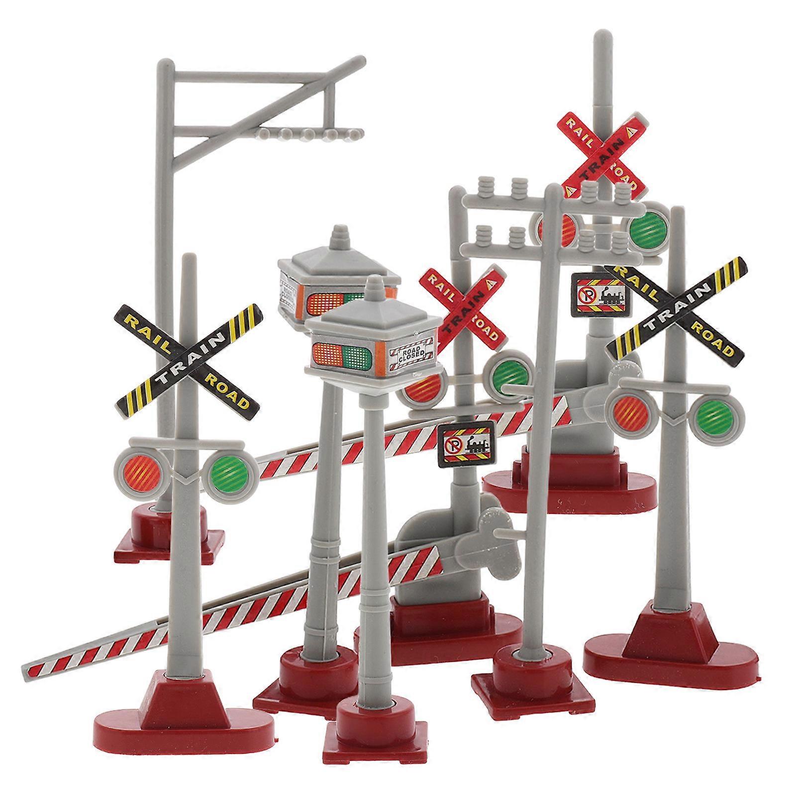 8pcs Mini Architectural Traffic Signal Lights for DIY Sand Table Train Models – Educational Railroad Signal Accessories for Micro Landscapes to