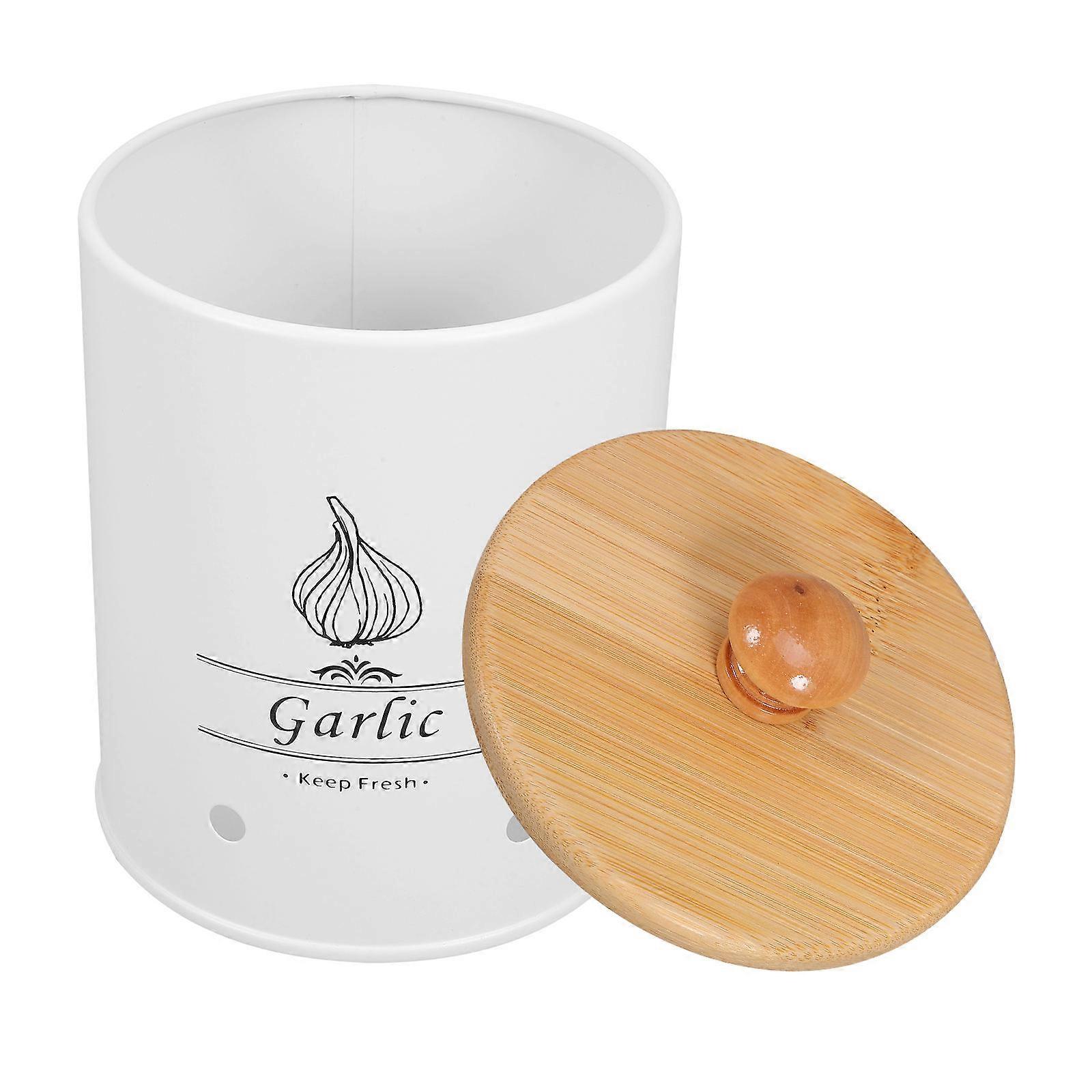 Multi Functional Metal Garlic Jar for Kitchen Storage Suitable for Garlic Ginger Eggs with Lid 6