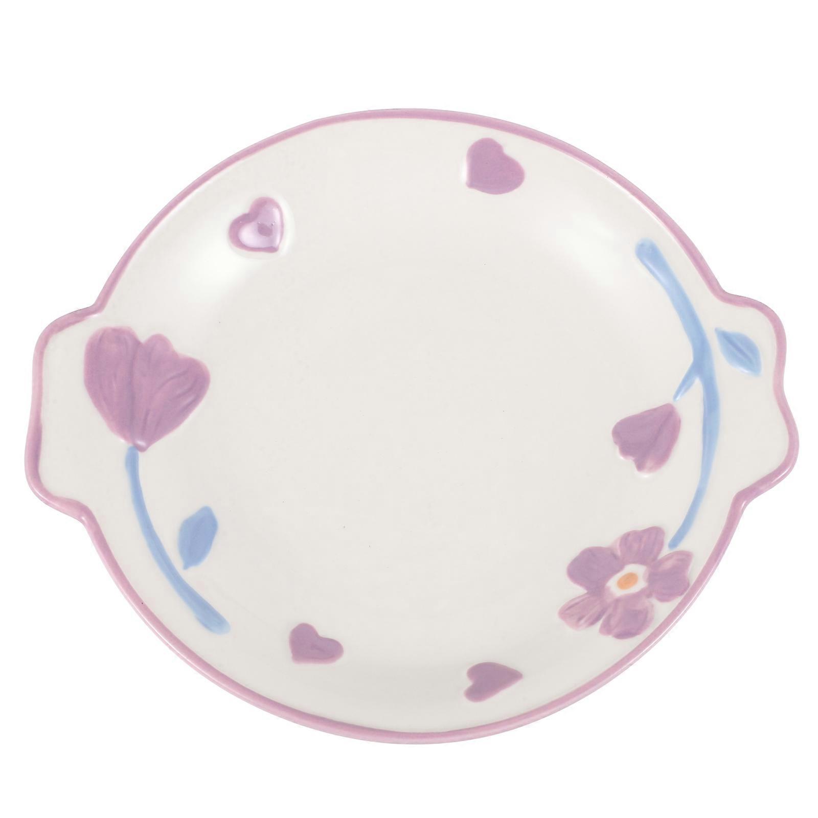 Appertizer Plates 8-Inch Diameter Oval Ceramic Tableware For Home Decoration 1Pcs