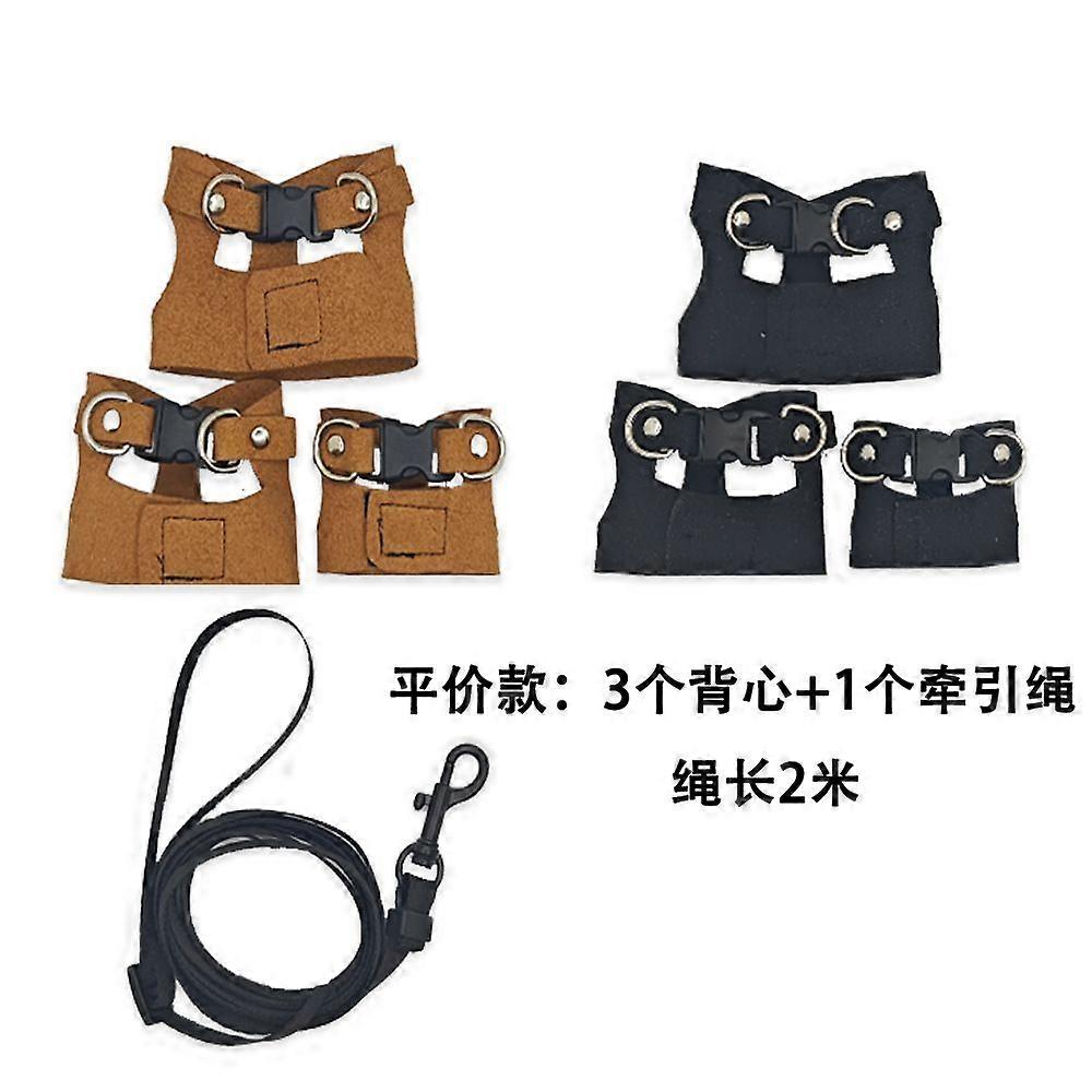 1 Set Adjustable Bearded Dragon Harness And Leash Set Soft Lizard Walking Vest With Traction Rope For Reptiles And Small Pets Outdoor Safety