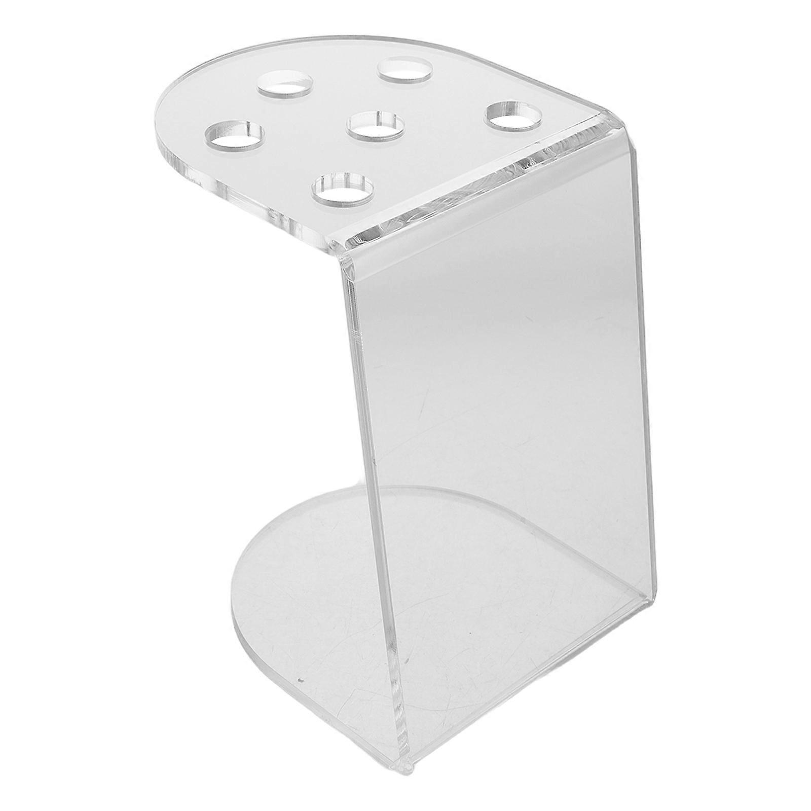 The **Transparent Acrylic Hairdressing Tool Storage Holder with Scratch Slots** is a stylish and functional desktop organizer designed specifically