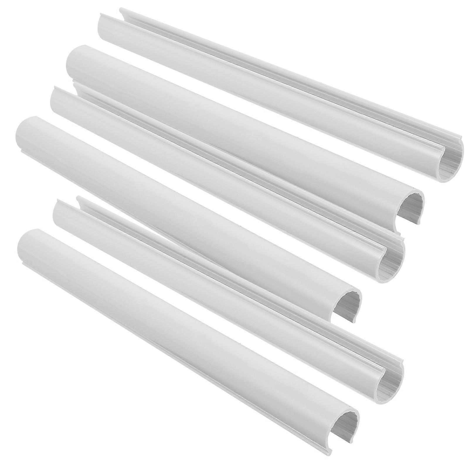 Water Pipe Covers For Homeowners 6Pcs White PVC Wall Protection With Cylindrical Shape And Simple Design
