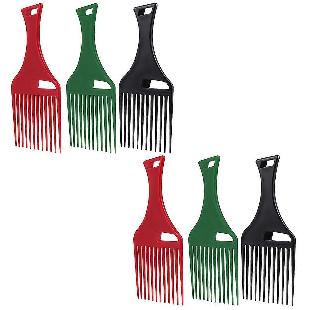 Professional Teasing Comb 6Pcs Hair Pick Comb Hairdressing Tool for Everyday Use Curly Hair Users 16.5x6.5cm Separate Hair