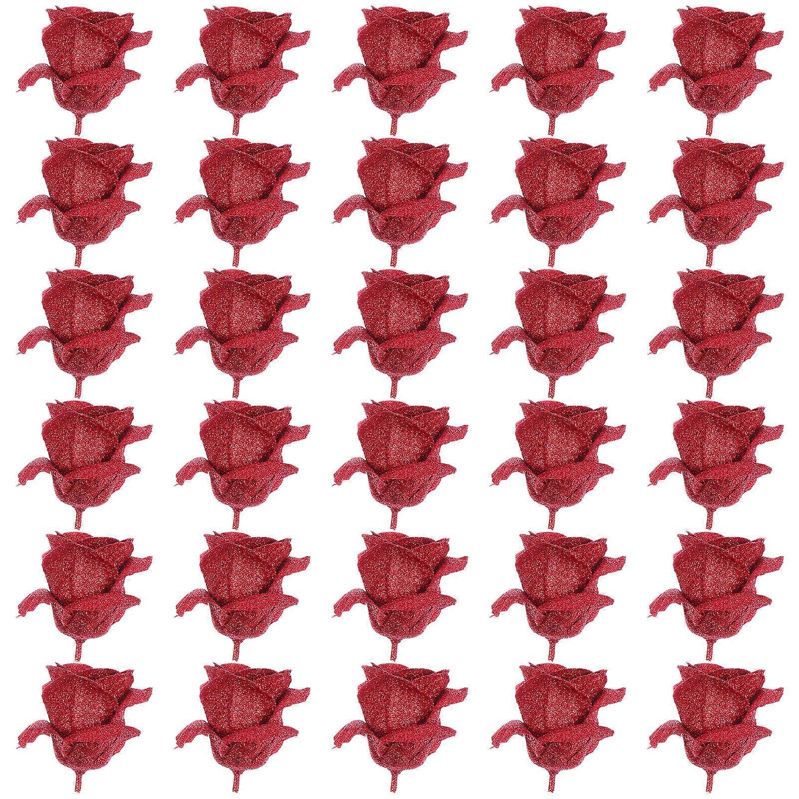 Floral Scented Soap Roses Red Rose Shape For Valentine's Day And Wedding 30Pcs