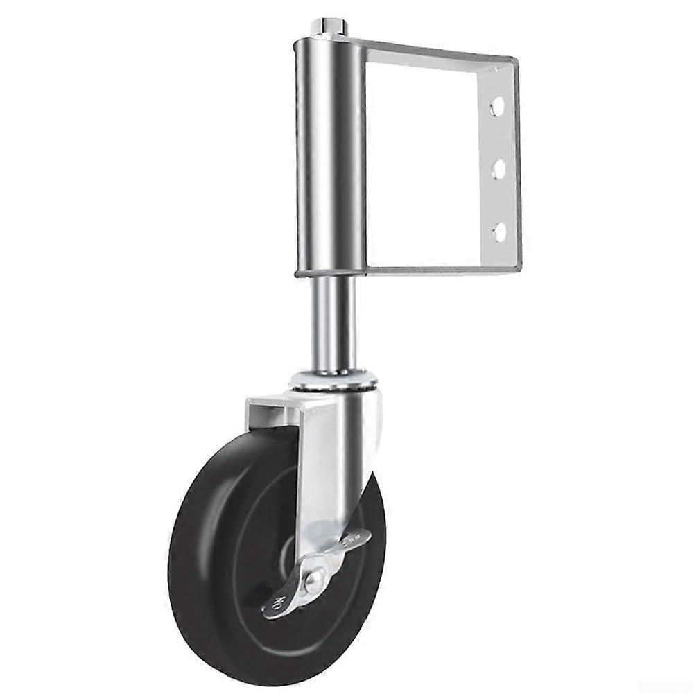 Shockabsorbing wheel for garden gates with metalrubber construction and brake function (silver)