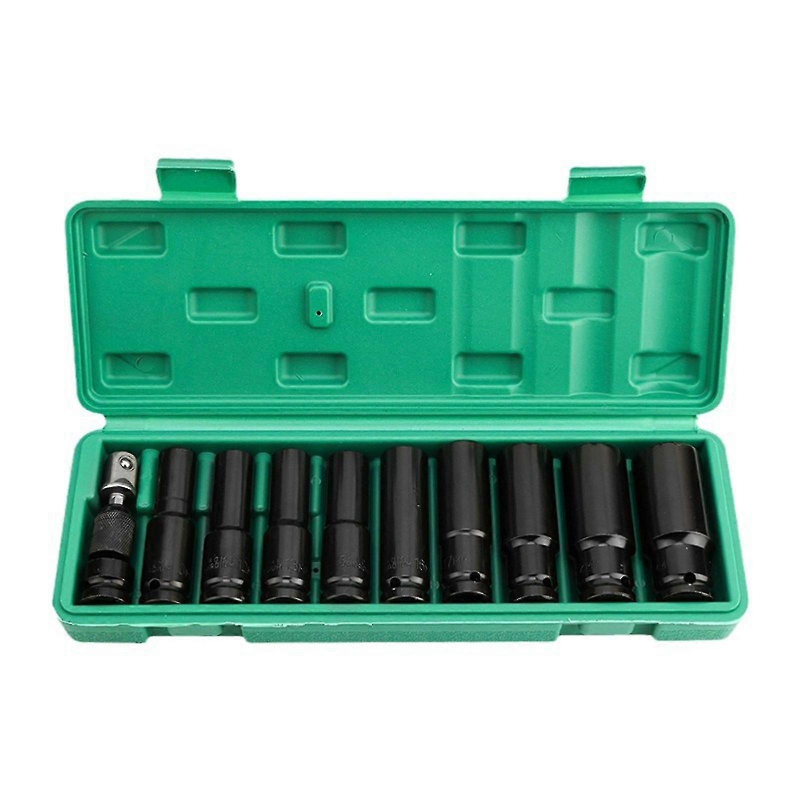1/2" Impact Deep Socket Set 10-24mm Hex Impact Socket Set for Automotive Repair Long Reaching Metrics Socket