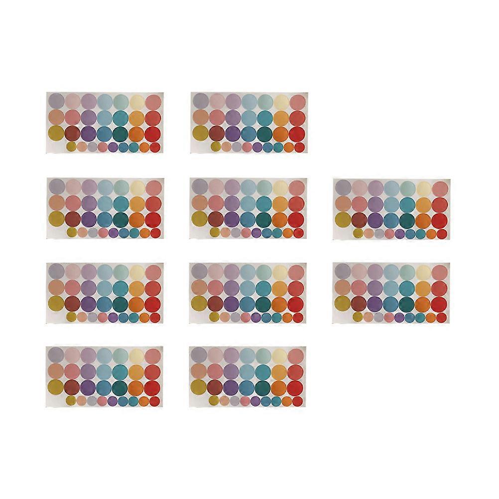 10 Sheets Round Gradient Design Adhesive Decals For DIY Handmade Projects Gift Wrapping Party Favors Self-adhesive Packaging Sealing