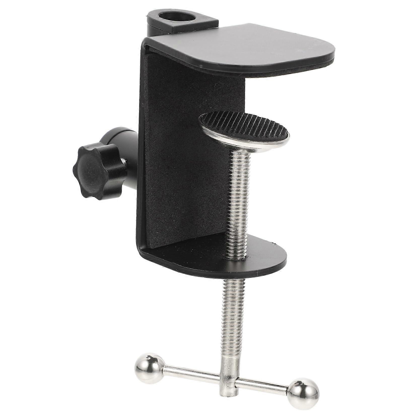 Metal Table Clamp with Adjustable Screw for Desk Lamp, Microphone, and Accessories - Durable Holder for Broadcasting and Video Recording