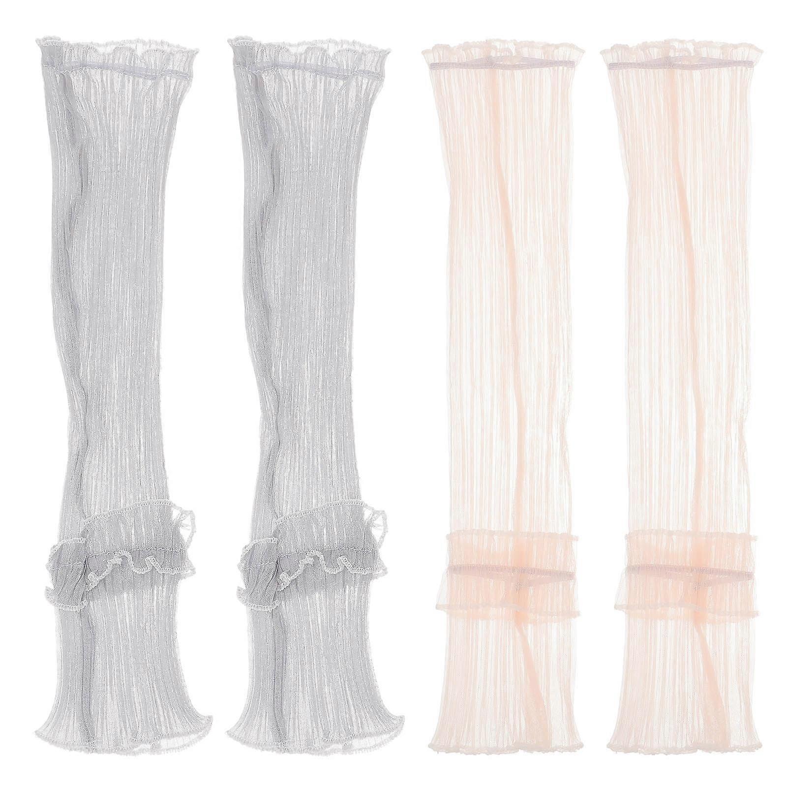 Elegant Lace Fingerless Arm Sleeve For Women In Assorted Color Suitable For Daily Life Offering Sun Protection 2 Pairs