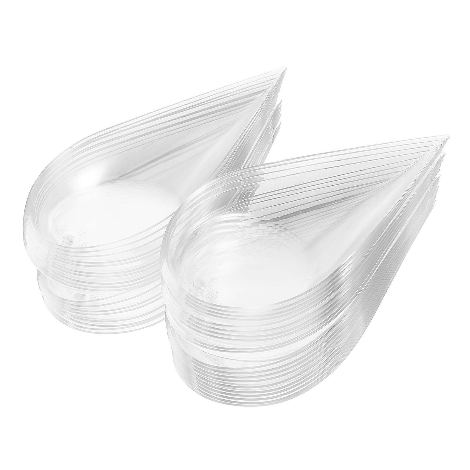 Transparent Reusable Plastic Spoons Mini Appetizer Plates for Serving 100Pcs