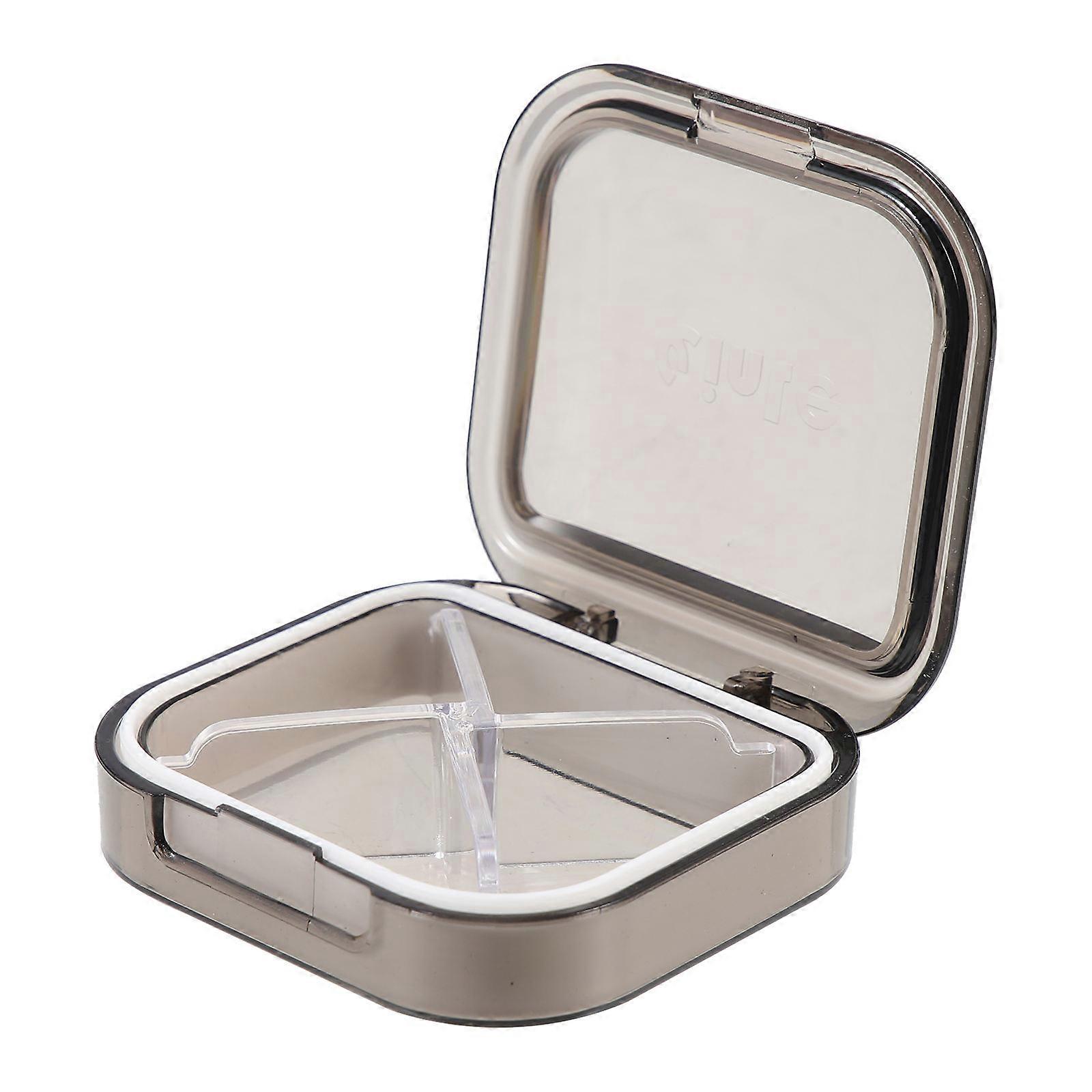 Multi-Grid Design Pills Container Rectangular Portable Organizer For Travel Outdoor Activities 1Pack