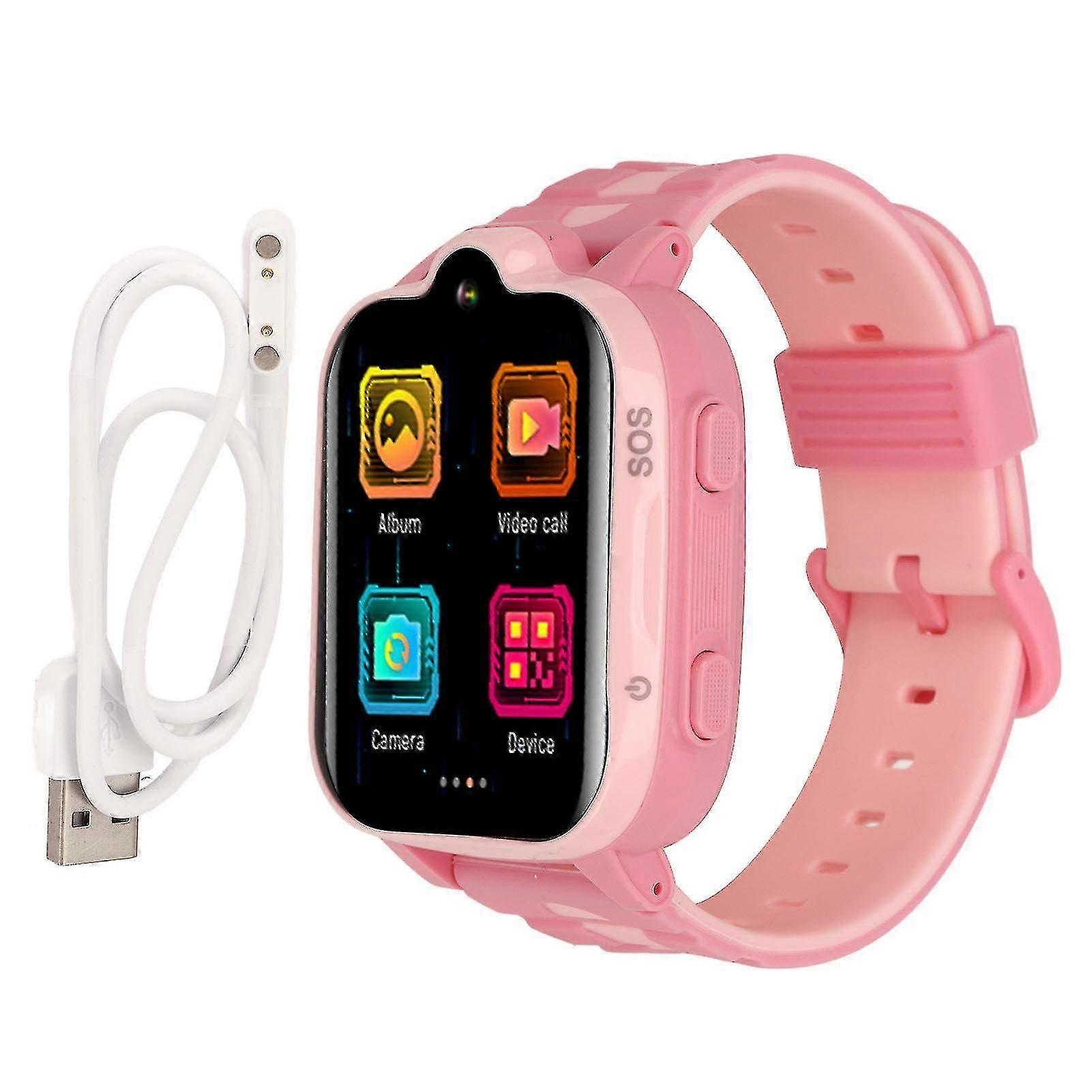 4G Kids Smartwatch with GPS Positioning & Video Call - Waterproof IP67 Touch Screen Smart Watch for Children in Pink
