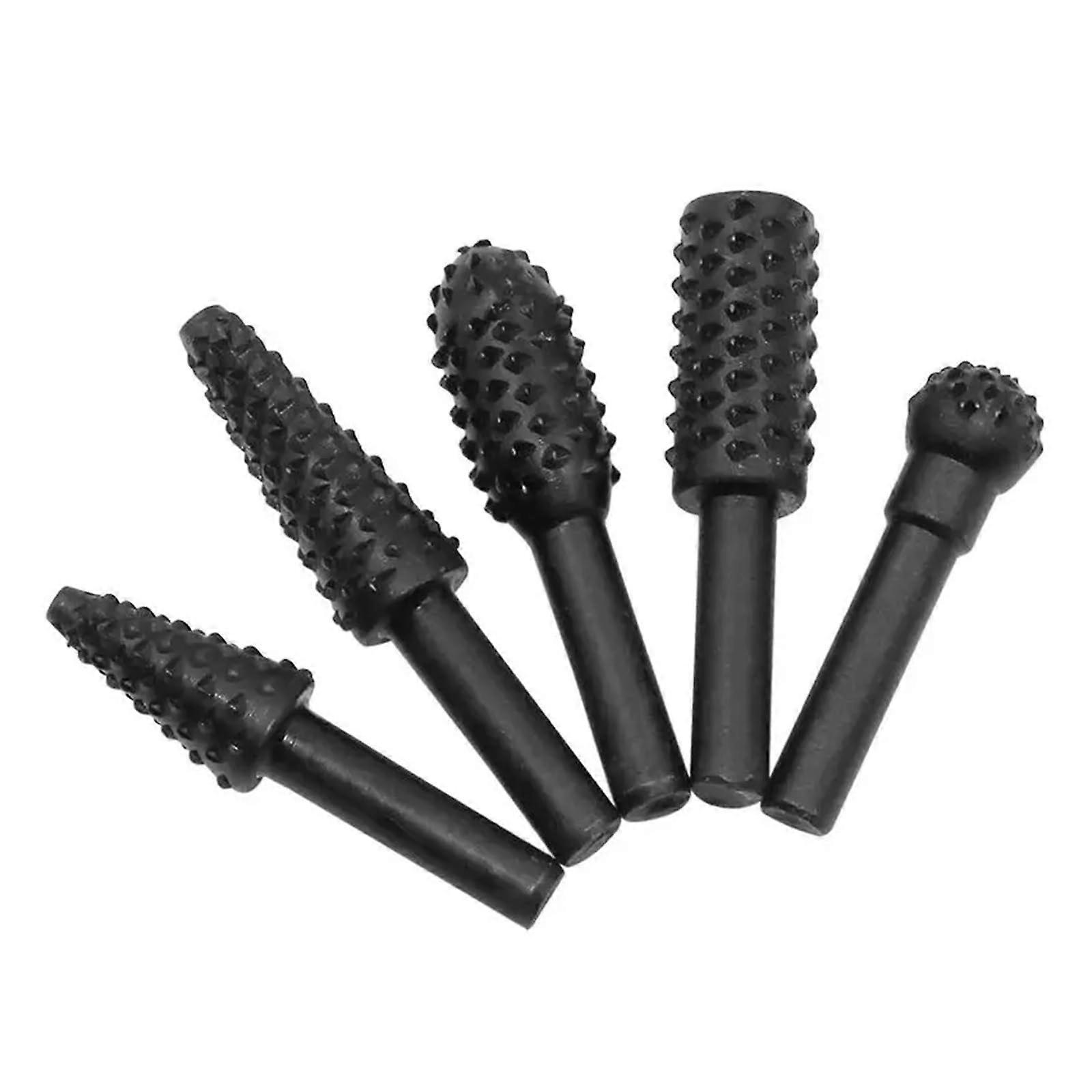 Rotating Rasp File 1/4 Inch Shank - Pack of 5, Model 01, Craft Rasp Burrs for Woodworking Sanding, Drill Compatible