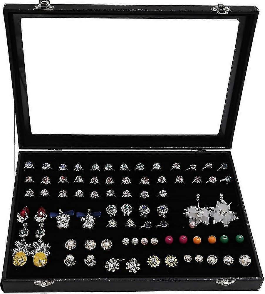 Velvet-Lined 100 Slot Ring Display Case - Elegant UK Storage Solution