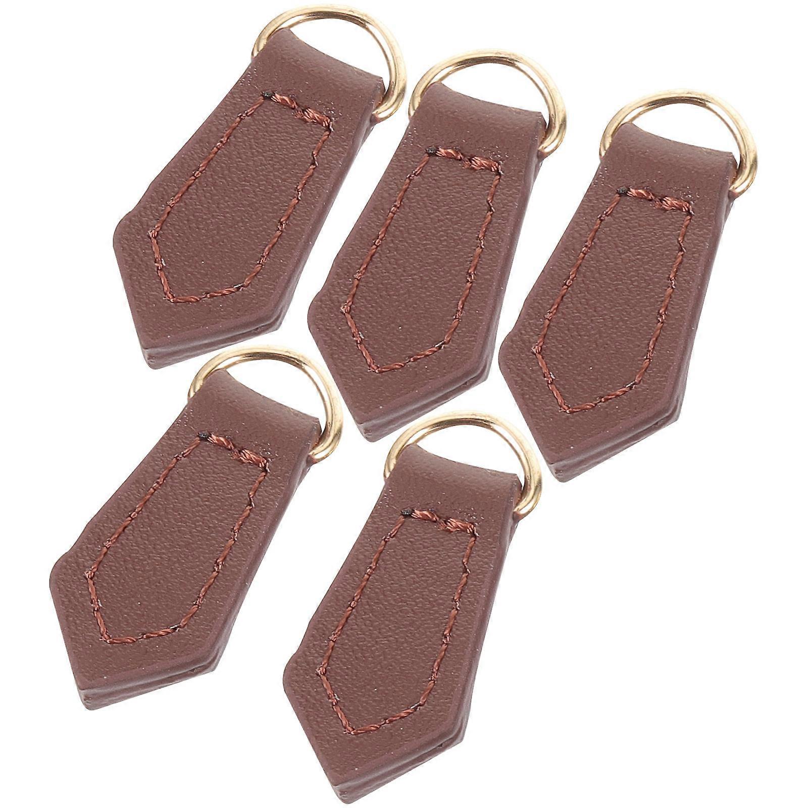 Durable Zipper Repair Kit for DIY Use Metal Pulls Perfect for Bags Coats and Luggage Coffee 5Pcs