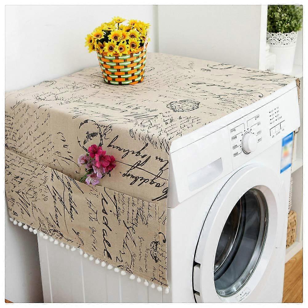 MultiFunction Dustproof Refrigerator Cover, Washing Machine Cover with Geometric Pattern, Tablecloth for Fridge, Size 70*170 CM