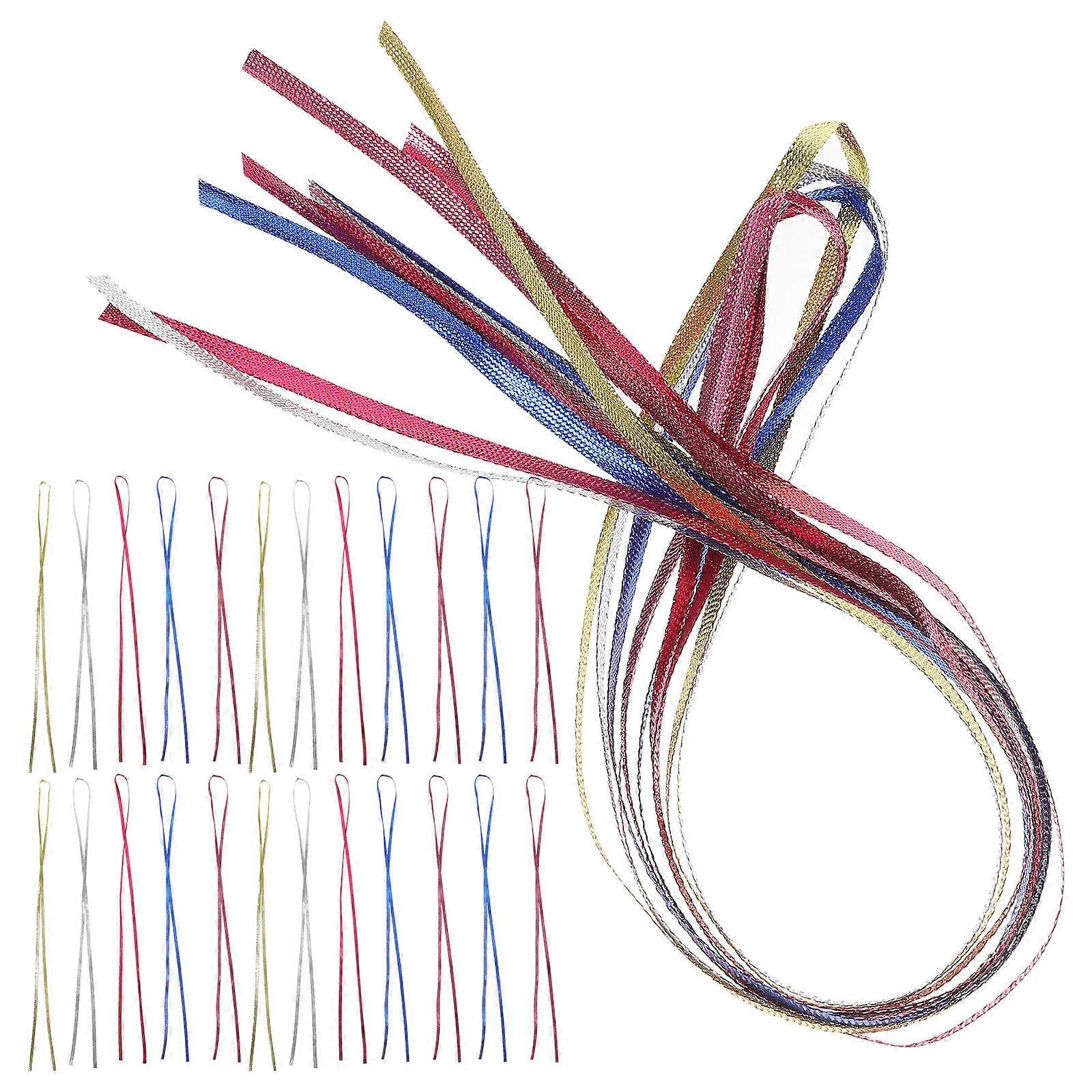 6 Pieces Assorted Color Hair Ropes for Braiding and Styling with Nylon and Polyester Material