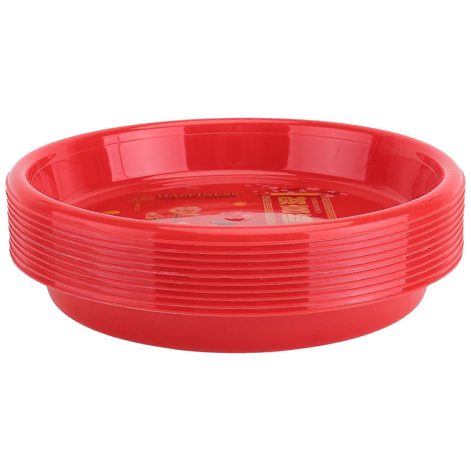 Round Red Tray 10Pack Ideal For Dried Fruit Plate Storage Container With Multi-Functional Design