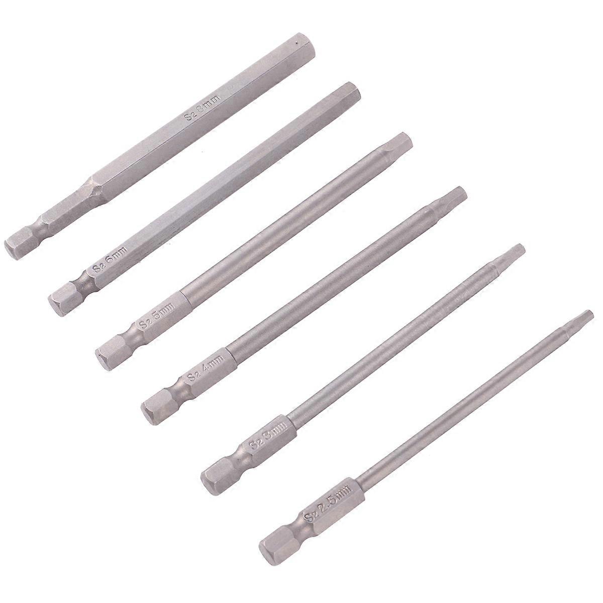 Hexagon Bit Screw Extractor 6Pack for Stripped Screws Professional Design Silver Easy to Operate
