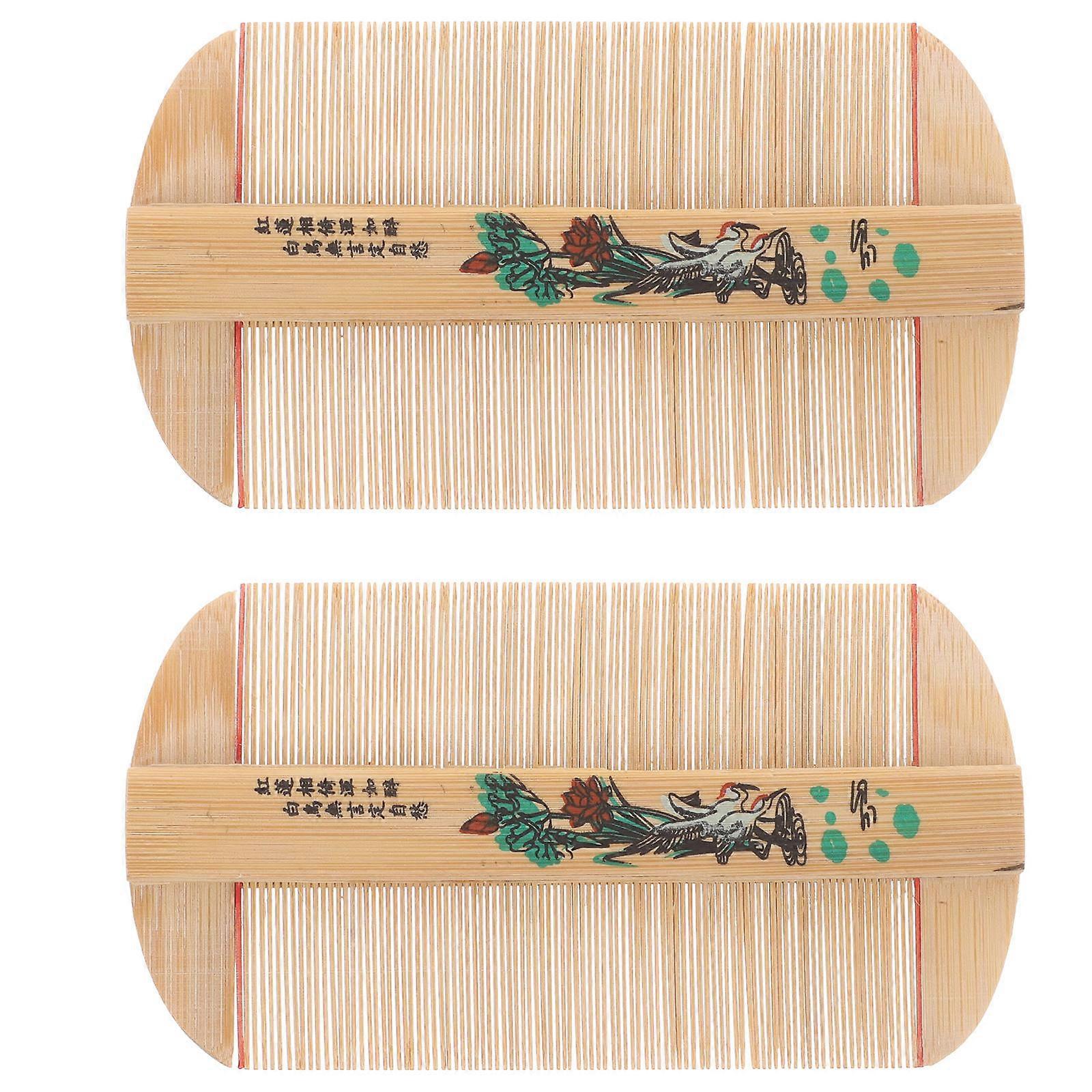 Here's a polished and professional product description for the **"2pcs Portable Bamboo Hair Comb Double Sided Fine Tooth Scalp Massager Dandruff