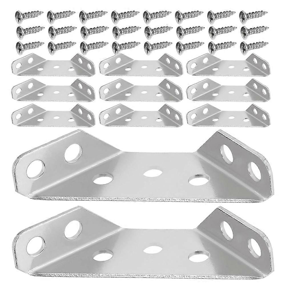 Stainless Steel Corner Brackets 24PCS Durable Shelf Support Angles Easy Install for Cabinets Frames and Furniture