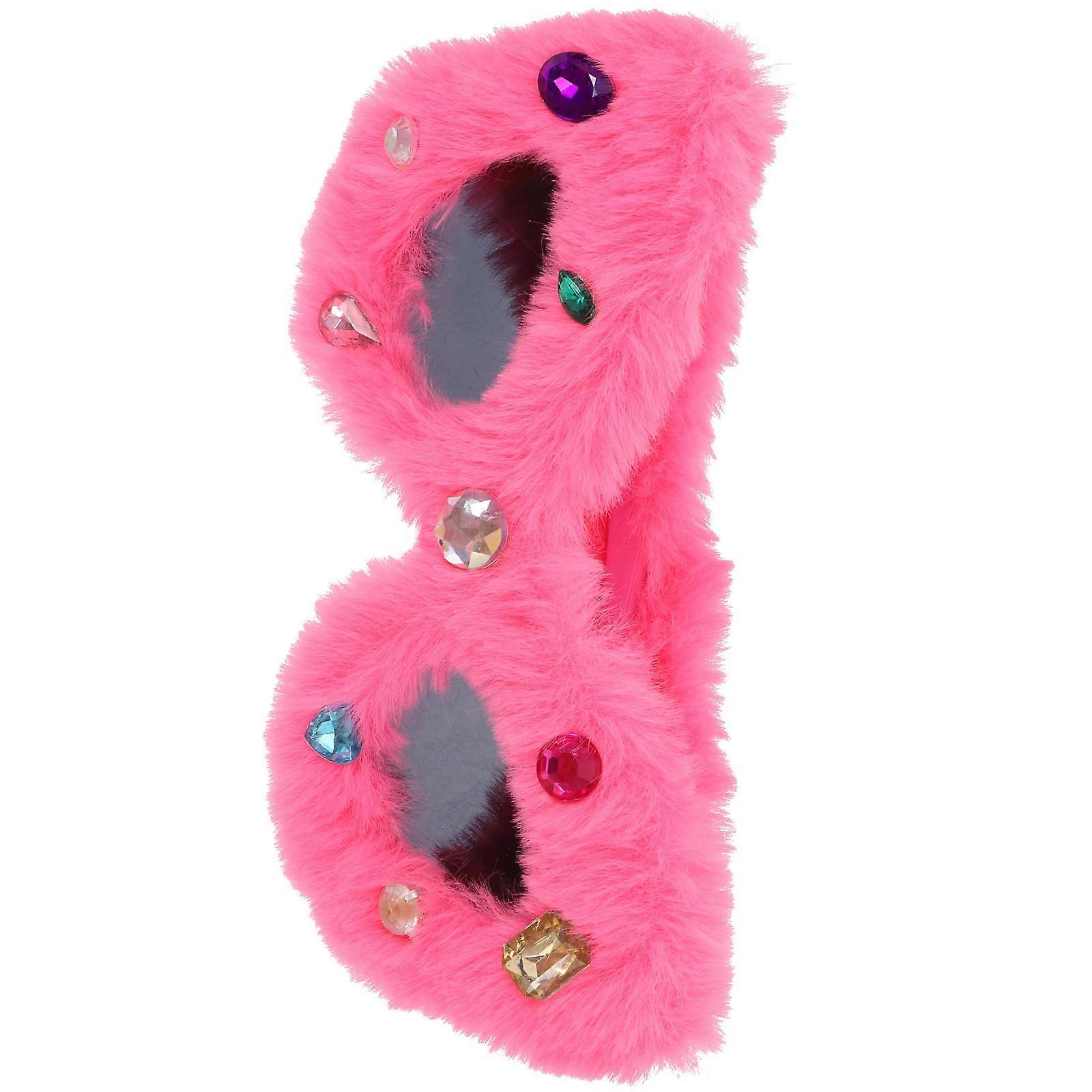 Plush Furry Sunglasses Lightweight Fun Accessory for Women Decorative Party Glasses for Birthdays Weddings Graduation Photo Props