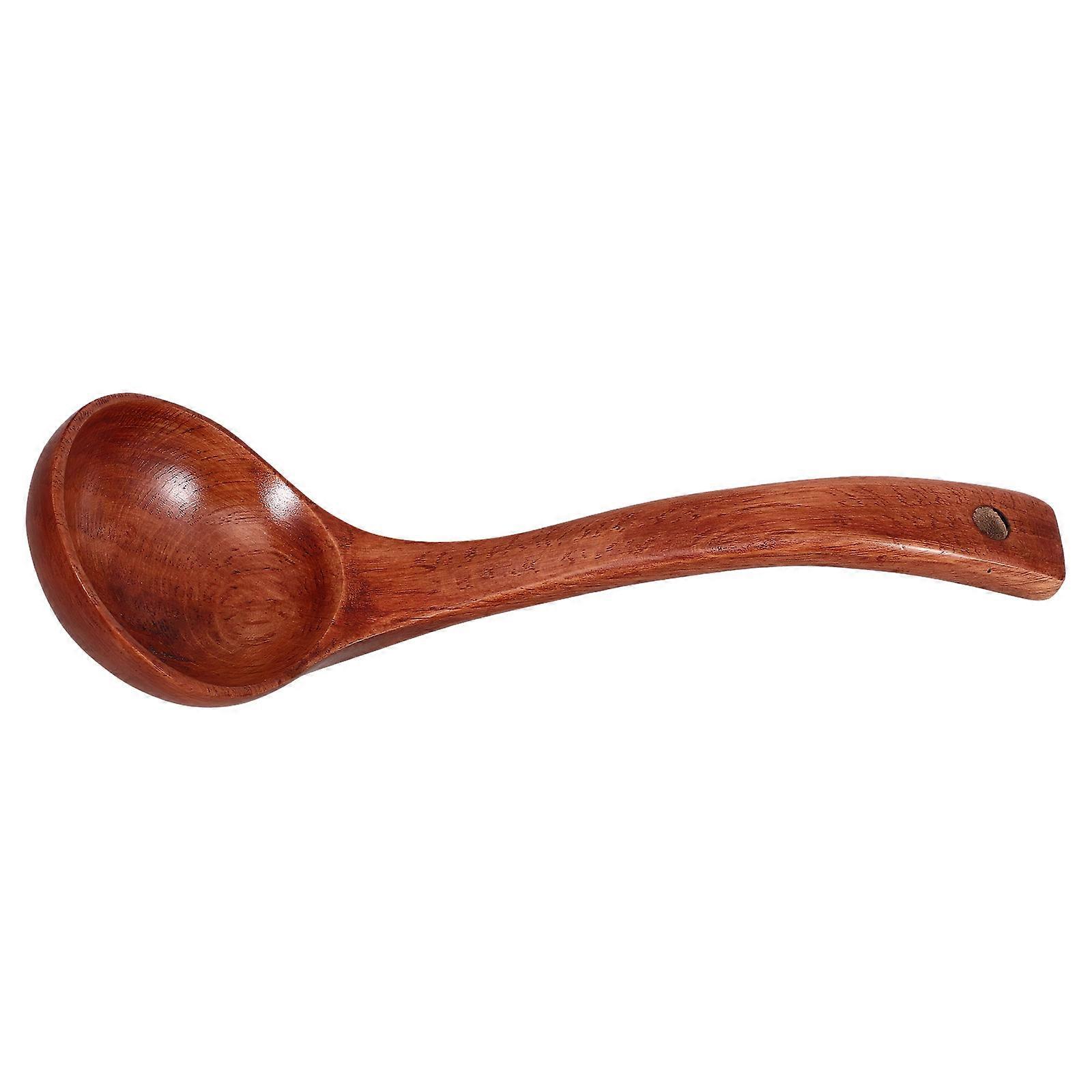 Wooden Spoon Soup Ladle with Long Handle and Ergonomic Grip for Easy Stirring and Serving, Easy to Clean Kitchen Utensil