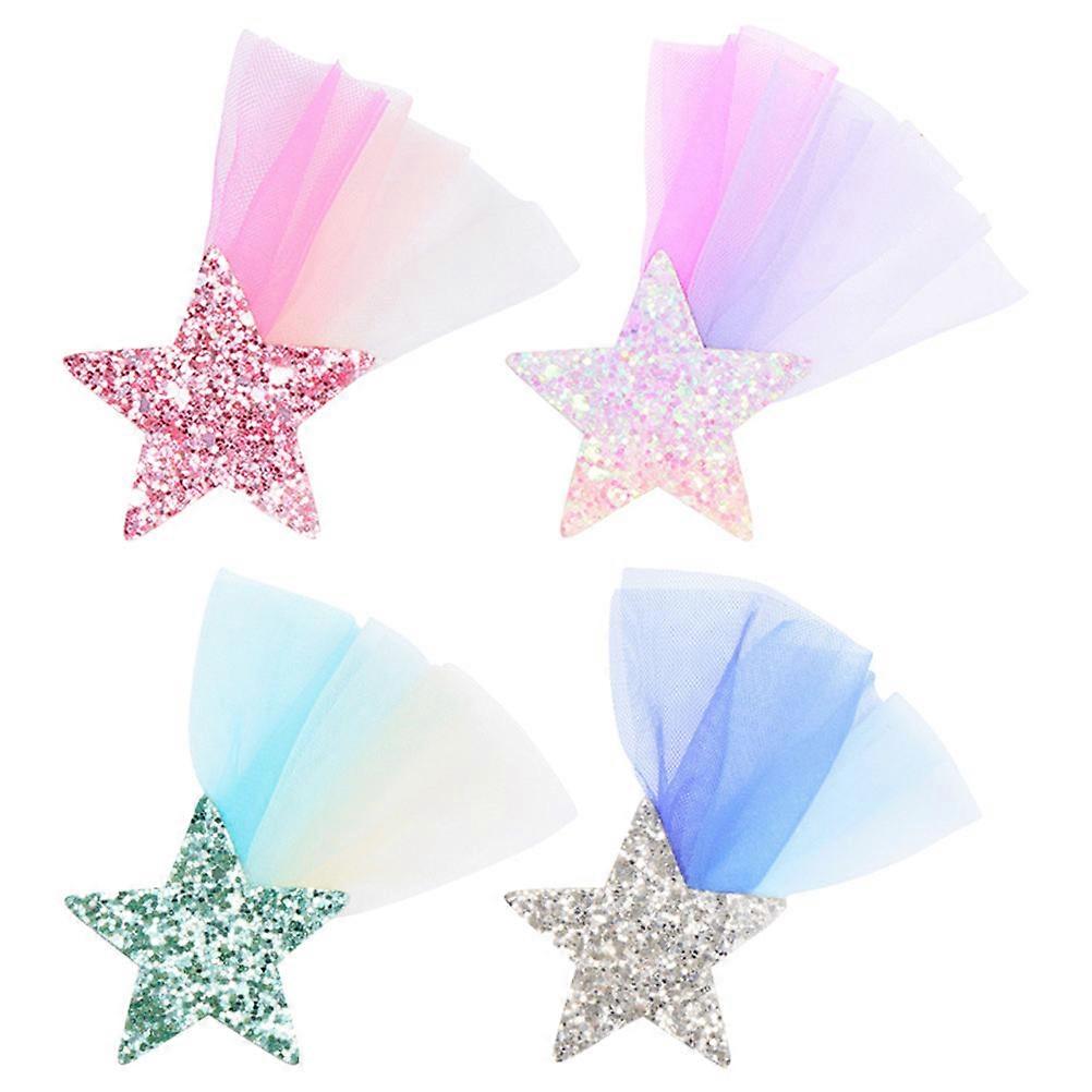 Cute Hair Clips with Sparkle Sequin for Decor Assorted Pcs