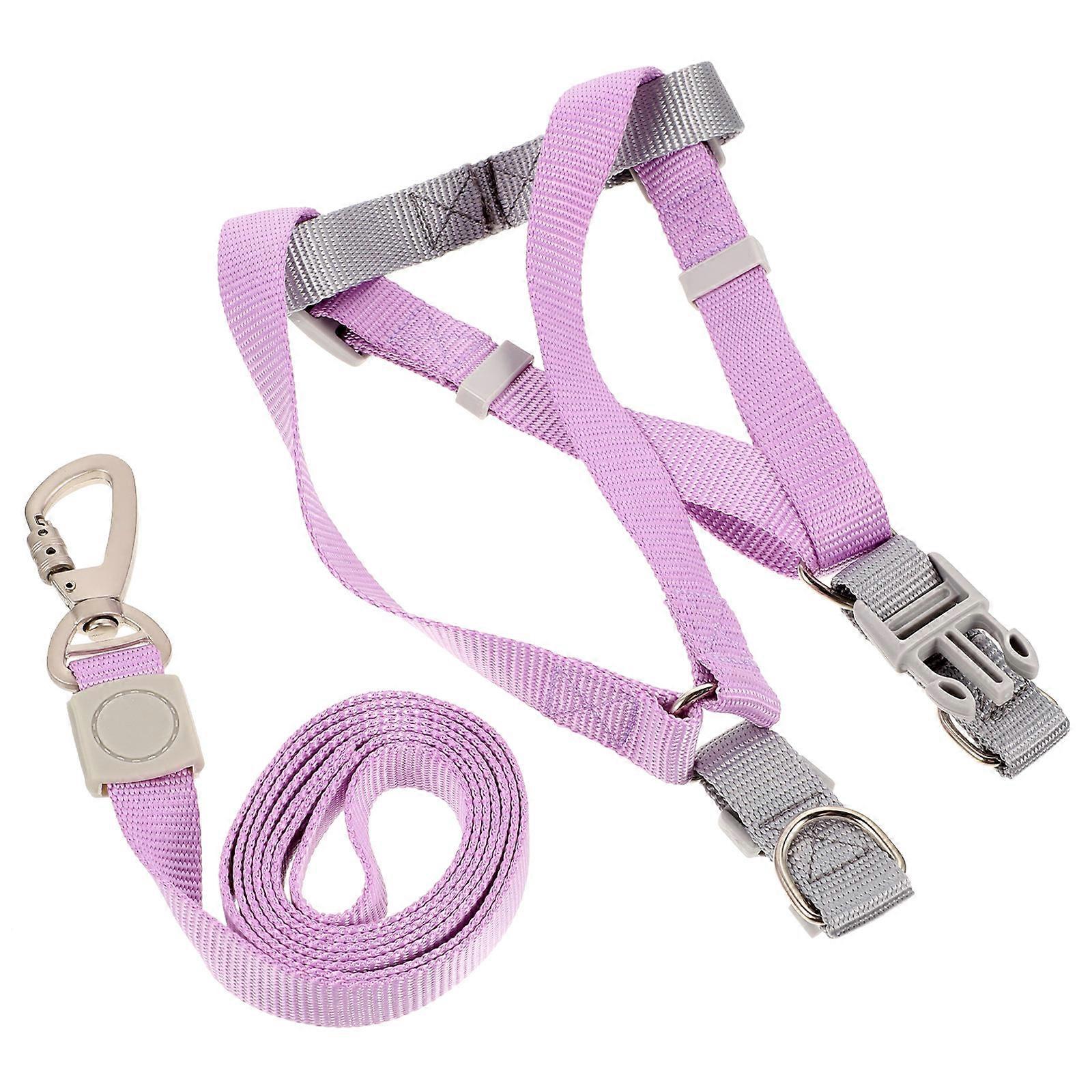 Harness And Leash For Dogs 1 Set Adjustable Violet Color Designed For Outdoor Activities With Control Distance Functionality
