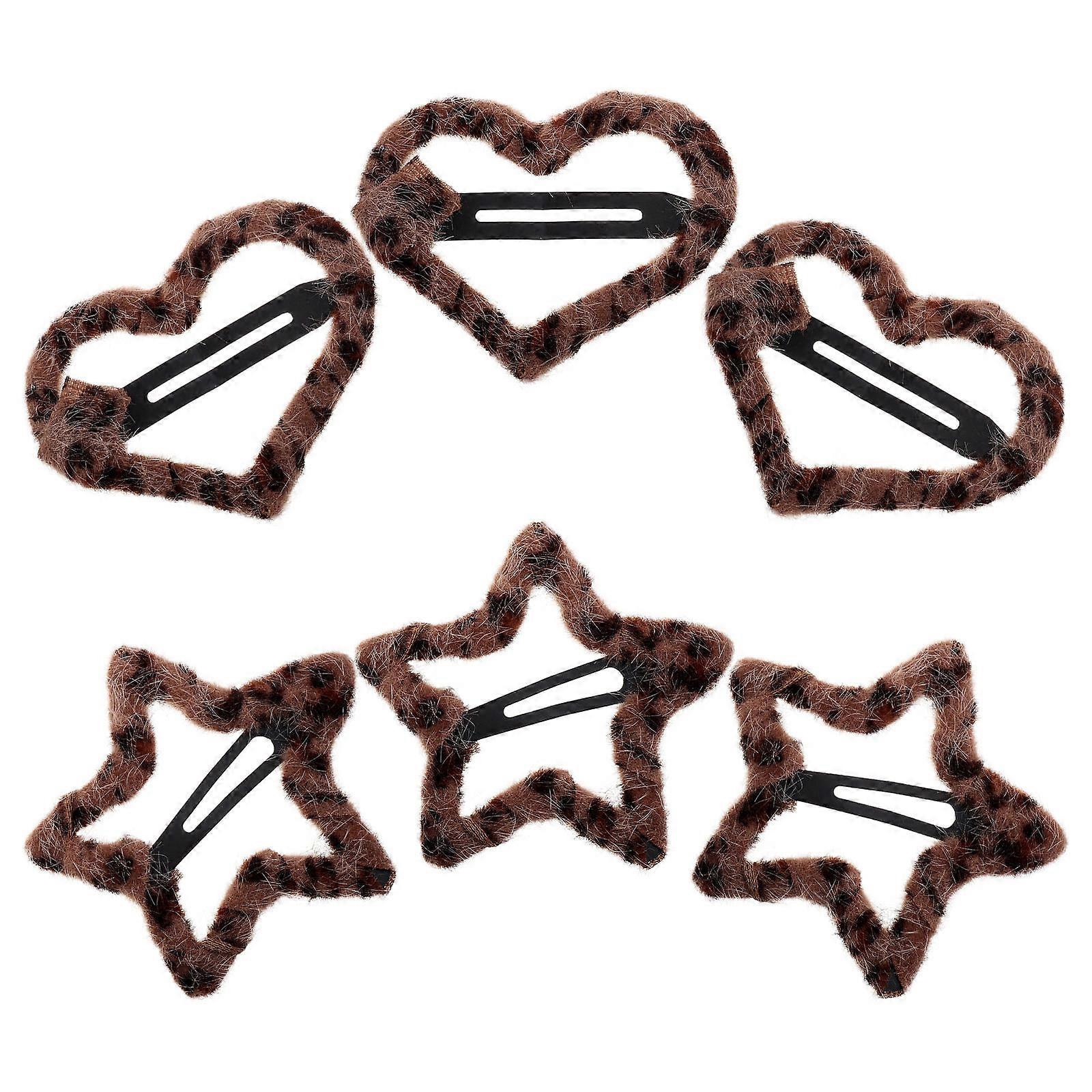 6Pcs Snap Hair Clips For Women Leopard Print Hair Accessories Secure Bangs Versatile Use For Travel