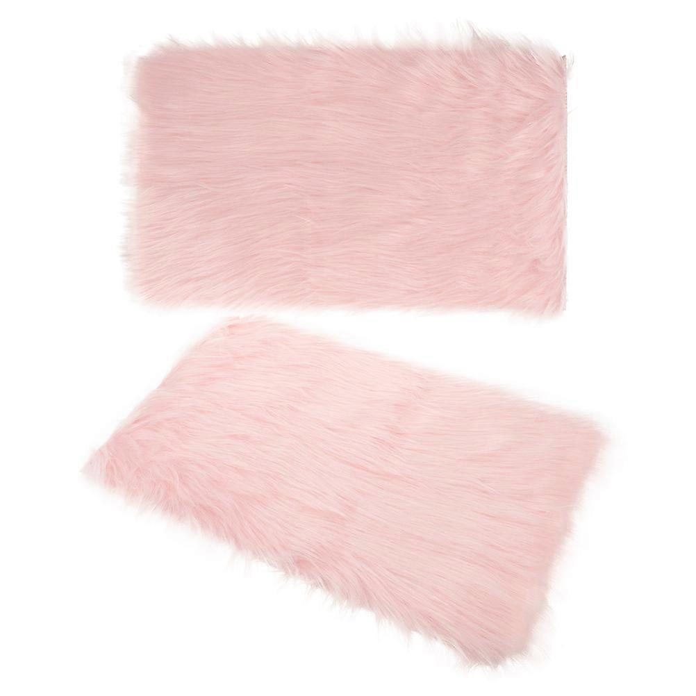 Long Plush Design 2Pcs Pink Faux Craft Background Suitable For Creative Professionals And Home Decor Enhancements