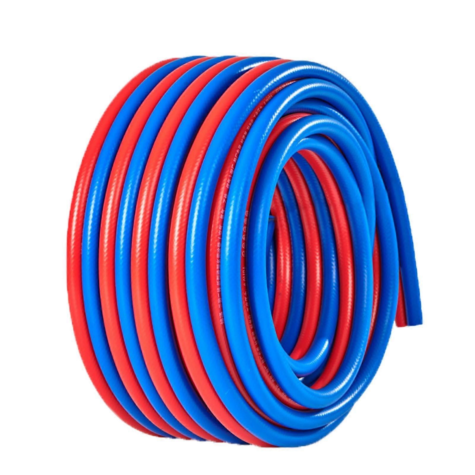 Double Welding Torch Hose, Oxygen Acetylene Hose, Red and Blue, Industrial Explosionproof Hose for Cutting and Welding, 15 m