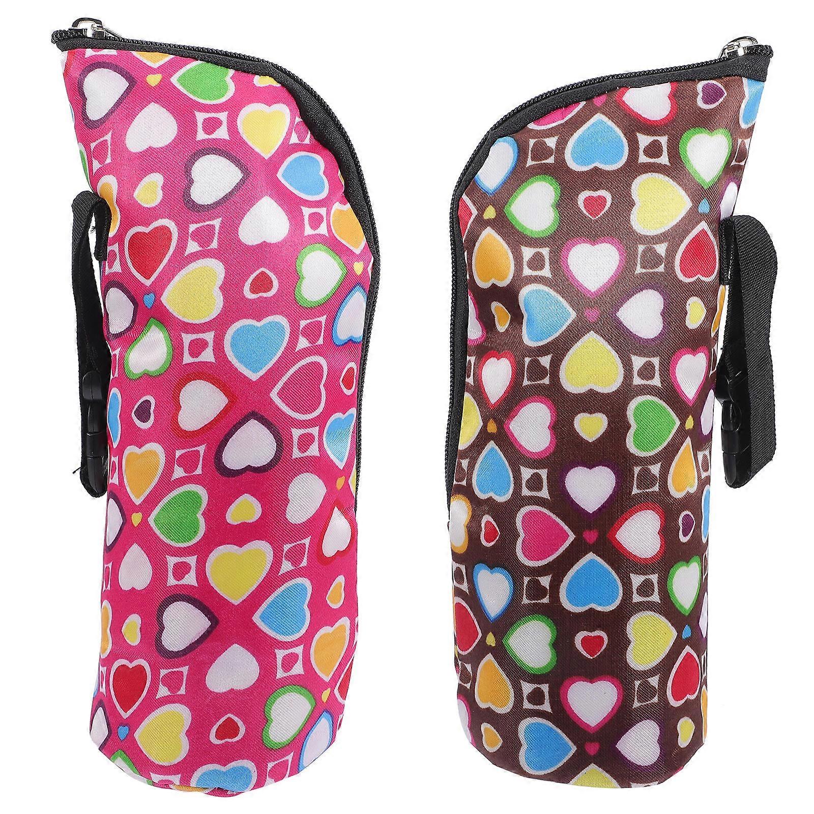 Insulated Bottle Carrier Bag 2Pcs Feeding Bottle Thermal Pouch Shopping Assorted Color For Portable Use