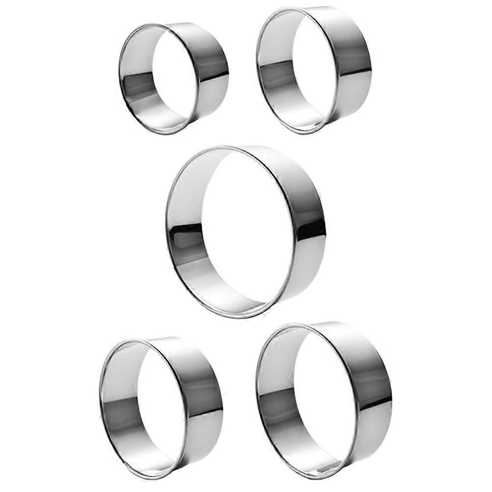 Multi-Function Mousse Mold Cookie Cutters Set Circle Round Silver Material Suitable For Gift For Friends 1Set