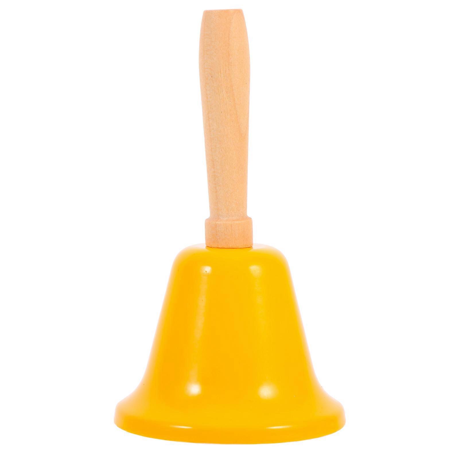 Home Desktop Ornament Metal Bell With Comfortable Wood Handle For Christmas Calling Attention 5Pcs