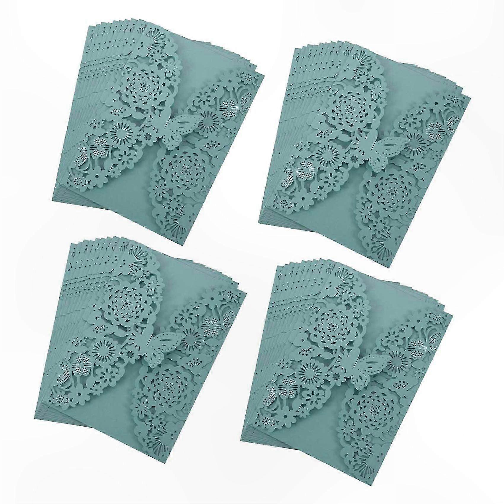 Set of 40 Romantic Butterfly-Themed Invitations for Weddings and Parties