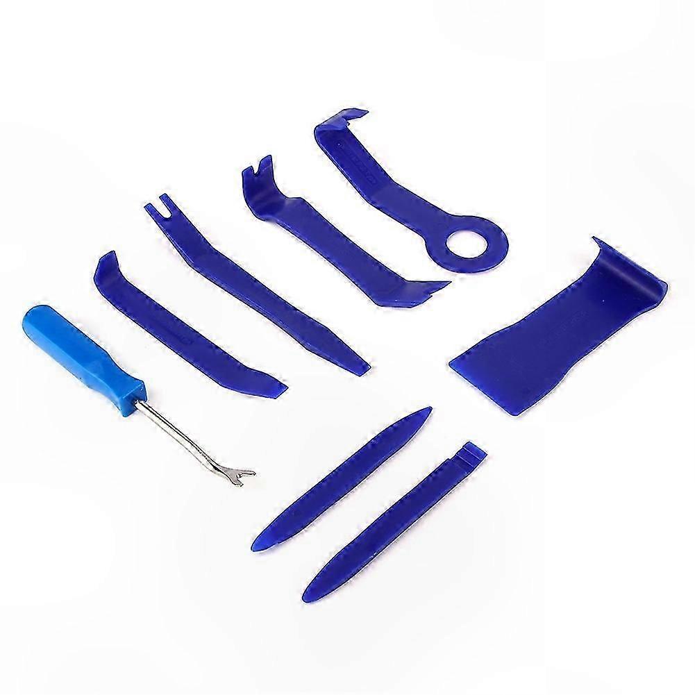 8-Piece Car Trim Removal Tool Kit, 6in Pry Tools for Interior Disassembly and Navigation Repair (Blue)
