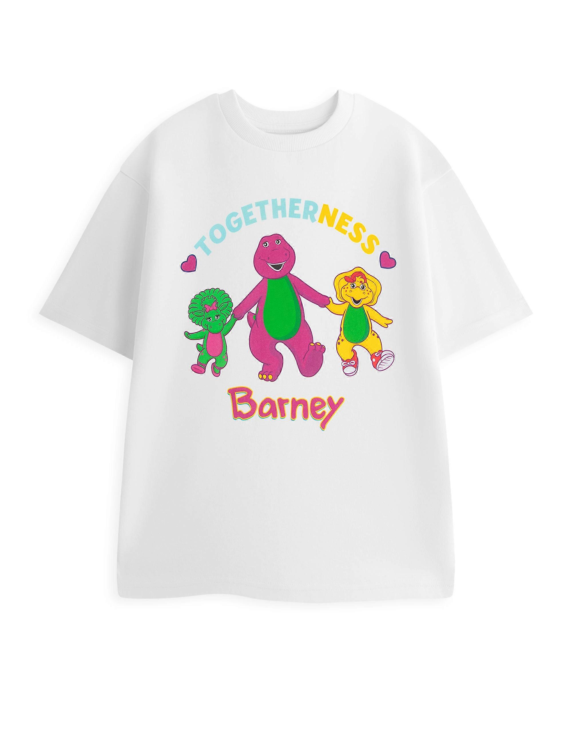 Barney Womens Short Sleeved T-Shirt White Togetherness