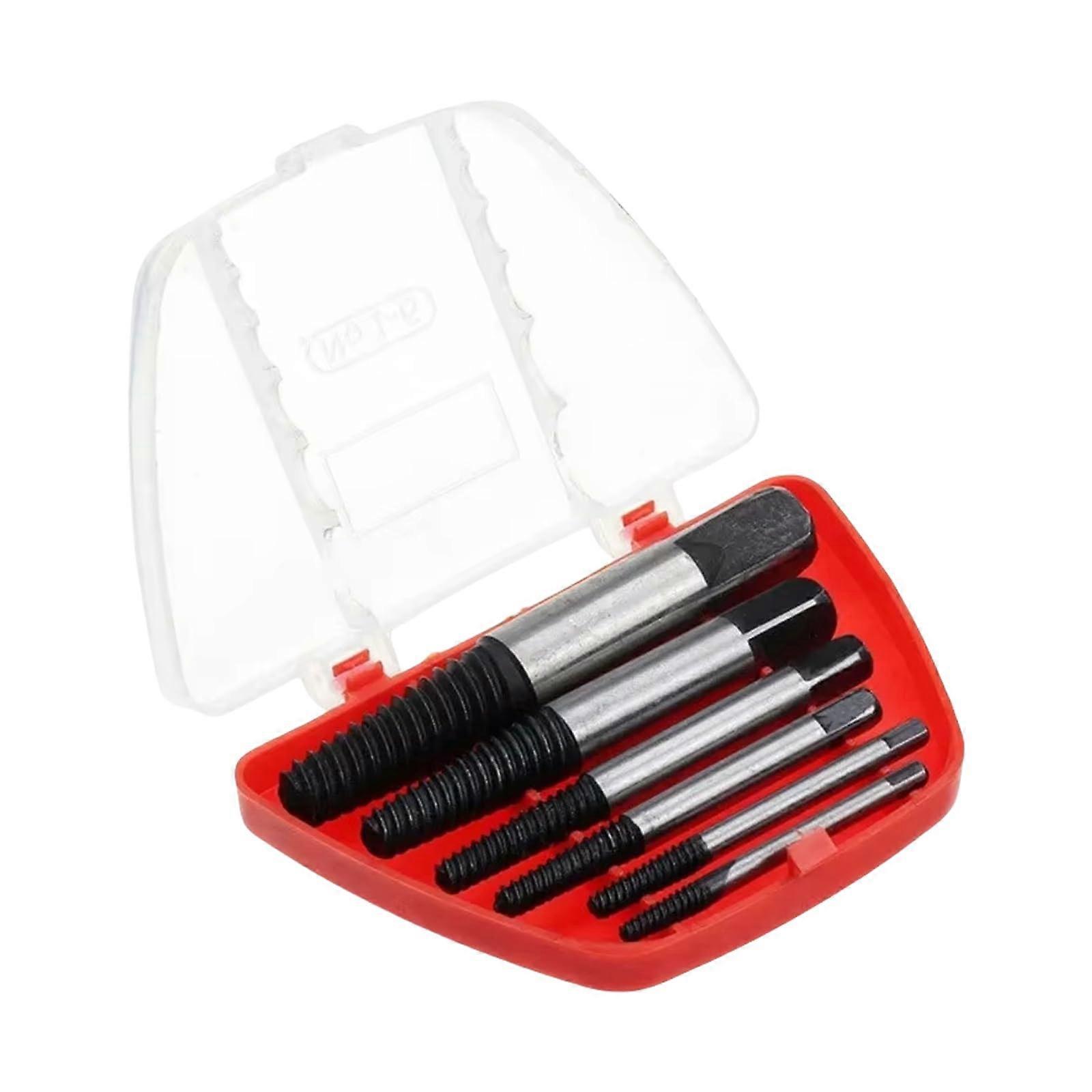 5/6Pcs Break Damaged Screwdriver Extractor Drill Bit Set Carbon Steel Double Side Screw Pull Center Drill Bit