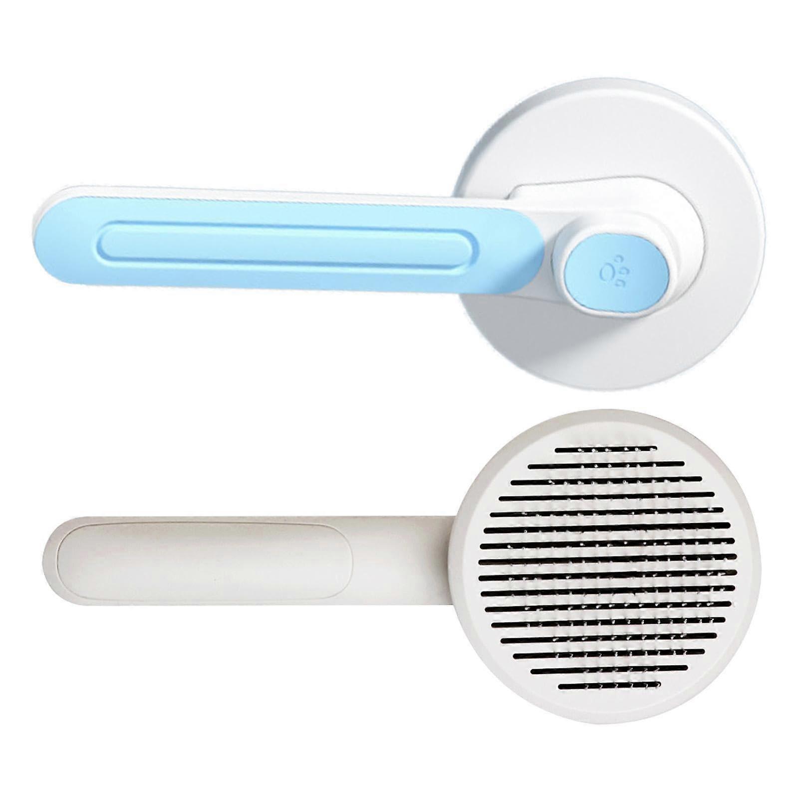 Tierhaarbuerste Cat Deshedding Comb, Pet Hair Dematting Tool For Cats, Short And Long-Haired Cat Grooming Brush, Blue