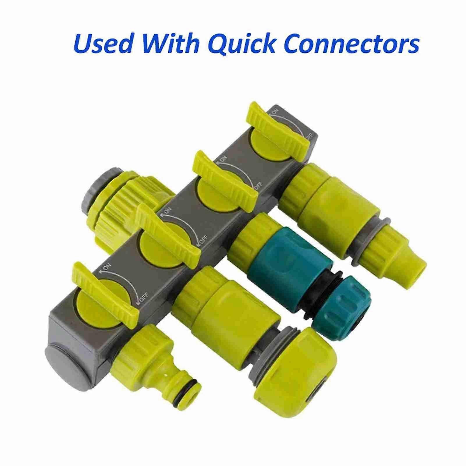 Faucet Water Pipe Connector One in Four Out Valve Diverter Garden Watering Lawn Maintenance, 4-Way Garden Hose Splitter, Faucet Splitter for Outdoor L