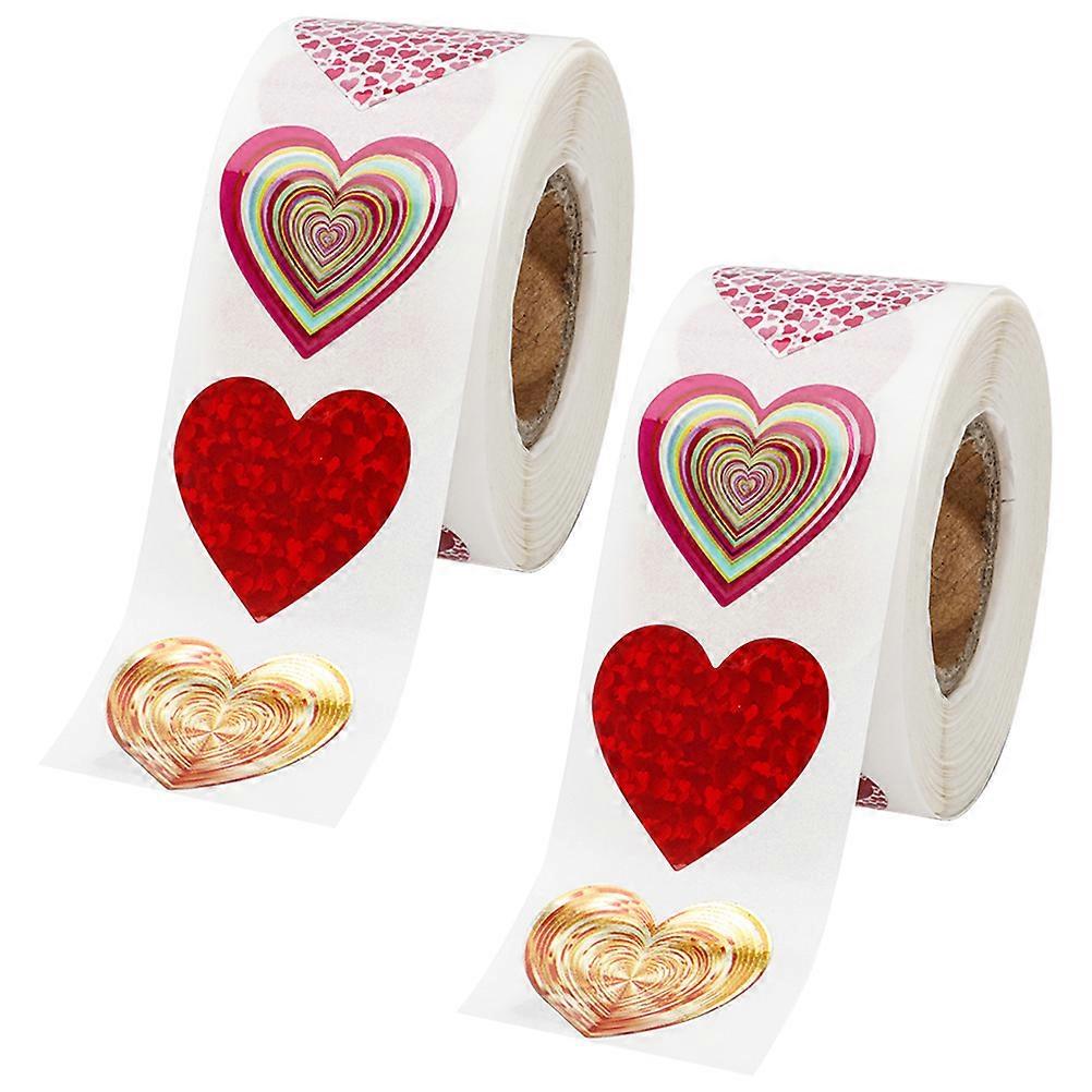 Heart Stickers for Scrapbooks Multi Color Multi Material Waterproof 2rolls